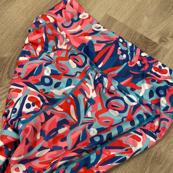 Simply Southern Pink and Blue Printed Leggings - Picture 3 of 4
